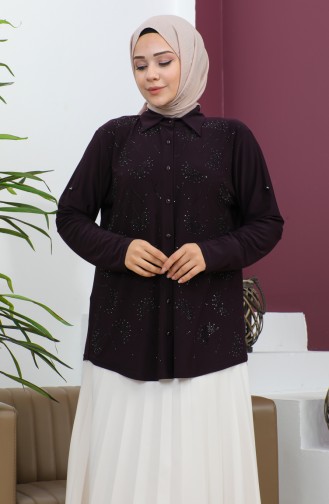 Plus Size Stone Sandy Shirt 3600-03 Purple 3600-03