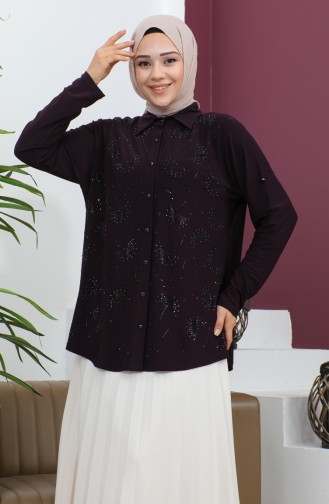 Plus Size Stone Sandy Shirt 3600-03 Purple 3600-03