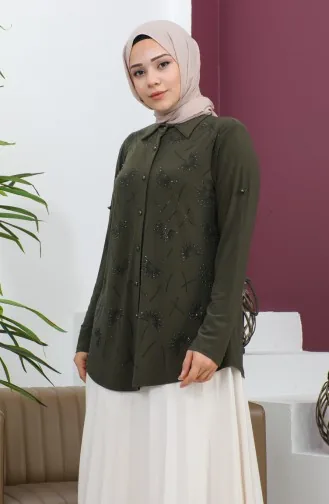 Plus Size Stoned Sandy Shirt 3600-06 Khaki 3600-06