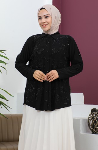 Plus Size Stone Sandy Shirt 3600-08 Black 3600-08