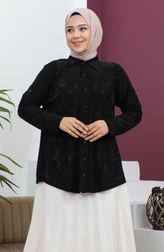 Plus Size Stone Sandy Shirt 3600-08 Black 3600-08