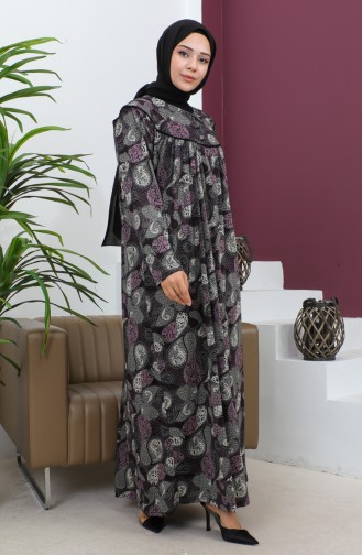 Robe Coton Peigné à Motifs Grande Taille 4470-01 Pourpre 4470-01