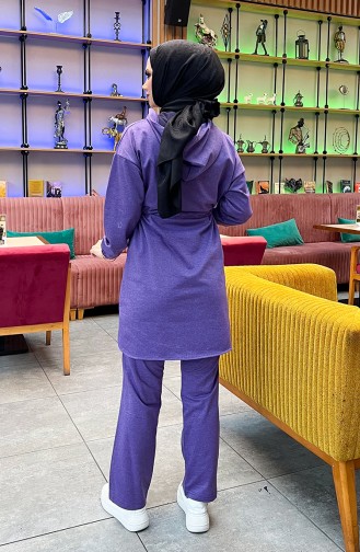 Trainingspak Met Twee Draden En Verzamelde Taille 03070-08 Donkerlila 03070-08