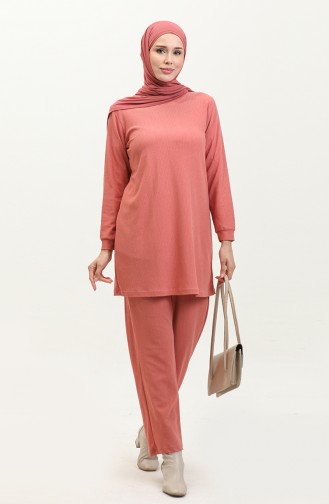 Crepe Material Two Piece Suit 20011-01 Dusty Rose  20011-01