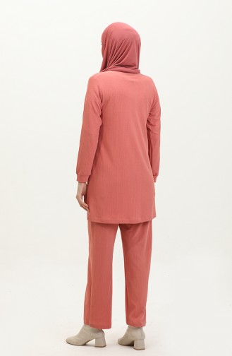 Crepe Material Two Piece Suit 20011-01 Dusty Rose  20011-01