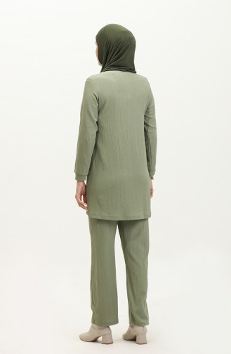 Crepe Material Two Piece Suit 20011-03 Unripe Almond Green 20011-03