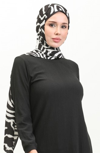 Bürümcük Kumaş Tunik Pantolon İkili Takım 20011-05 Siyah