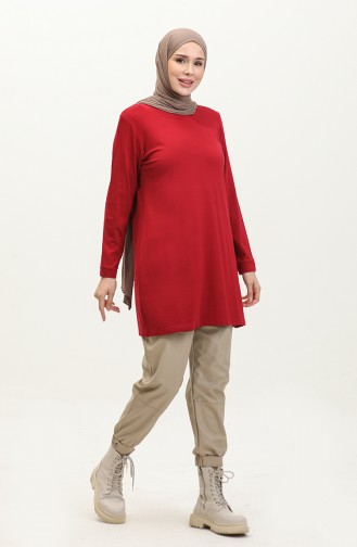 Viscose Tunic 9070-02 Claret Red 9070-02