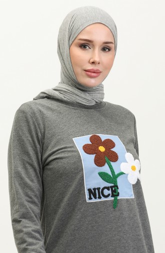 Tunika Mit Gänseblümchen-Stickerei 9116-05 Anthrazit 9116-05