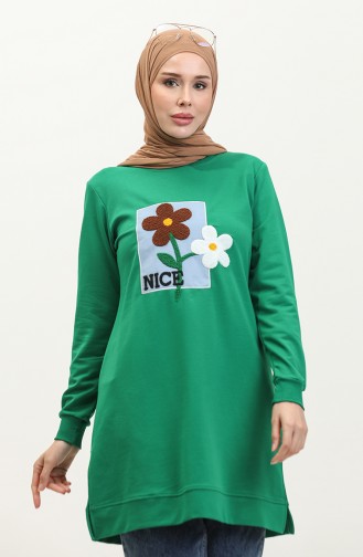 Daisy Embroidered Tunic 9116-10 Green 9116-10