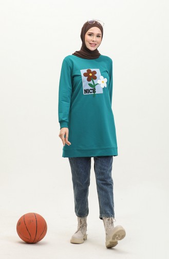 Daisy Embroidered Tunic 9116-11 Oil 9116-11