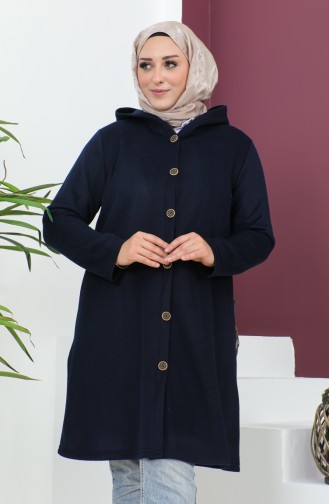 Hooded Plus Size Jacket 6015-02 Dark Blue 6015-02