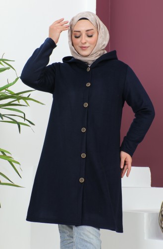 Hooded Plus Size Jacket 6015-02 Dark Blue 6015-02