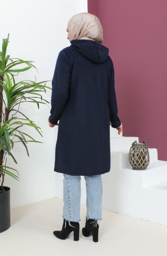 Hooded Plus Size Jacket 6015-02 Dark Blue 6015-02