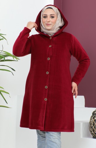 Veste A Capuche Grande Taille 6015-03 Rouge Claret 6015-03