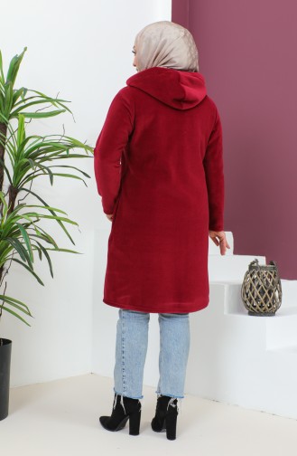 Veste A Capuche Grande Taille 6015-03 Rouge Claret 6015-03