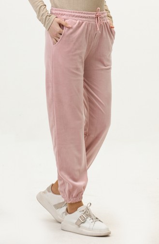 Pantalon De Jogging Velours Avec Poches 20017-06 Rose Poudré 20017-06