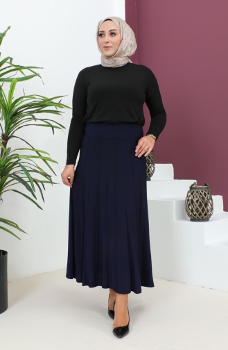 Plus Size Sandy Çımalı Skirt 1745-01 Navy Blue 1745-01