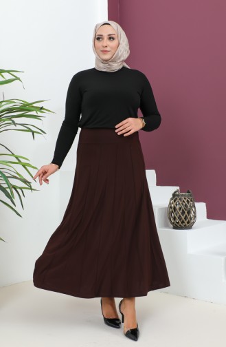 Plus Size Sandy Çımalı Skirt 1745-02 Brown 1745-02