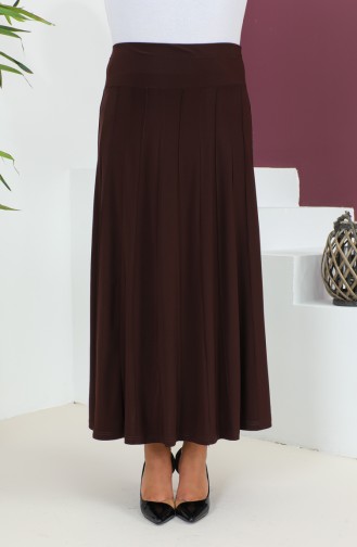 Plus Size Sandy Çımalı Skirt 1745-02 Brown 1745-02