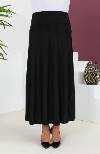 تنورة كلوش مقاس كبير 1745-03 أسود  1745-03