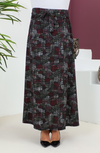 Großer Ausgestellter Strickrock 4203-03 Rosa Schwarz 4203-03