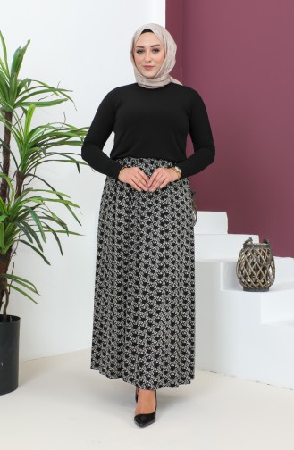 Plus Size Pieced Viscose Skirt 4360C-02 Black 4360C-02