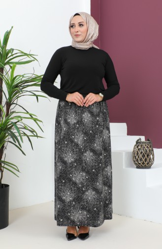 Groot Stuk Viscose Rok 4360D-01 Zwart 4360D-01