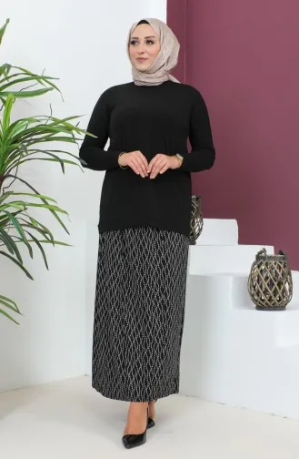 Jupe Viscose Grande Taille 4360G-01 Noir 4360G-01