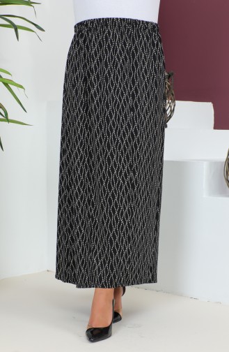 Plus Size Pieced Viscose Skirt 4360g-01 Black 4360G-01
