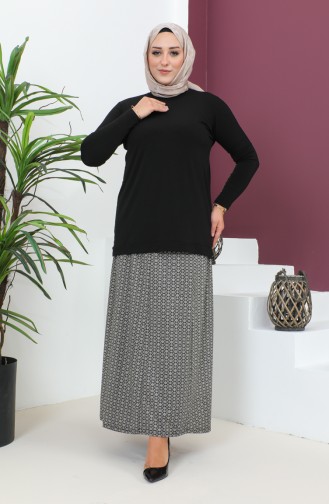 Jupe Viscose Grande Taille 4360H-02 Noir 4360H-02