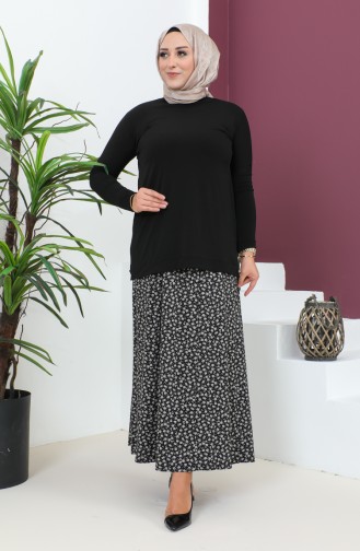 Groot Stuk Viscose Rok 4360K-01 Zwart 4360K-01