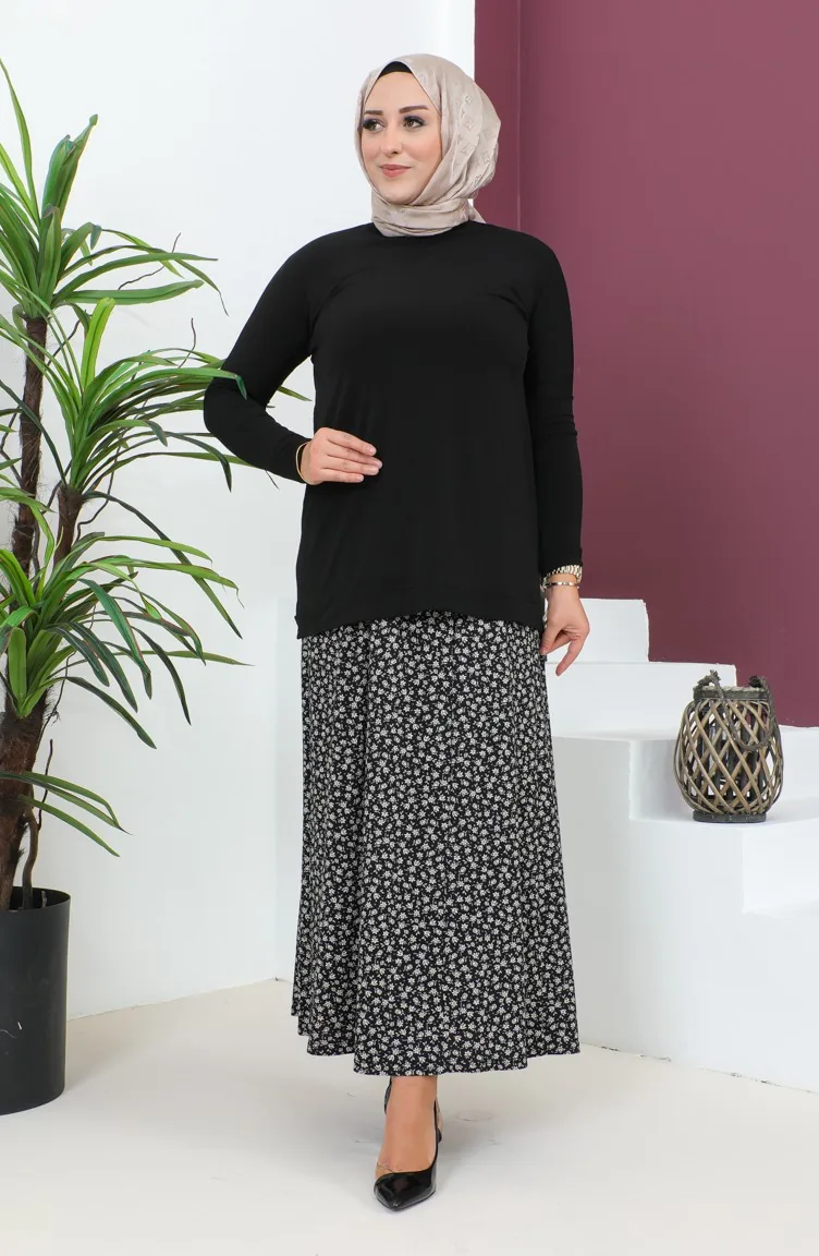 Jupe Viscose Grande Taille 4360K-01 Noir 4360K-01