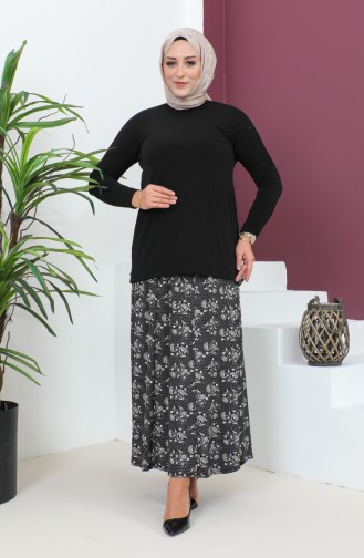 Jupe Viscose Grande Taille 4360L-01 Noir 4360L-01