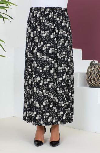 Plus Size Pieced Viscose Skirt 4360M-01 Black 4360M-01