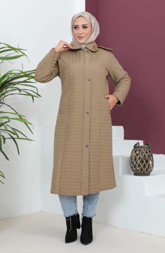 Plus Size Hooded Quilted Coat 5061-04 Mink 5061-04