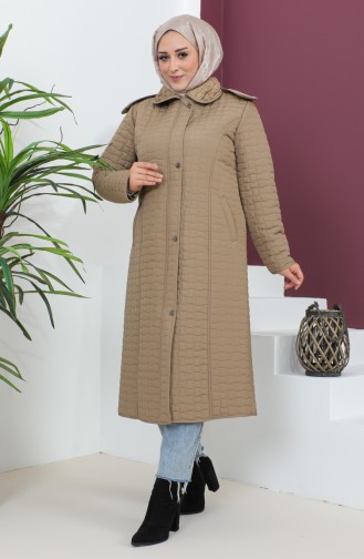 Manteau Matelassé à Capuche Grande Taille 5061-04 Vison 5061-04