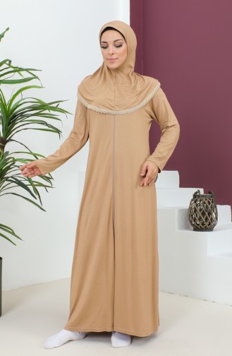 Viscose Prayer Dress with Headscarf 4485-04 Coffee with Milk 4485-04