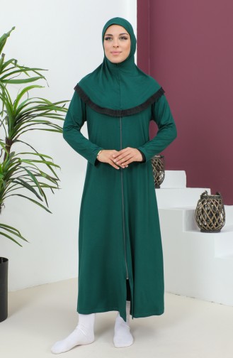 Viscose Prayer Dress with Headscarf 4485-06 Emerald Green 4485-06