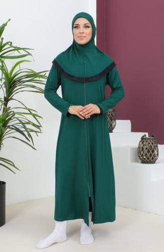 Viscose Gebedsjurk Met Hoofddoek 4485-06 Smaragdgroen 4485-06