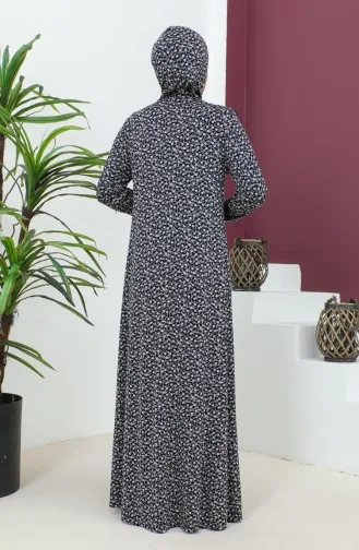 فستان الصلاة فيسكوز منقوش 4487B-01 كحلي 4487B-01