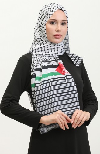 Palestine Kefiye Fringed Pashmina Shawl 90163-01 Colorful 90163-01