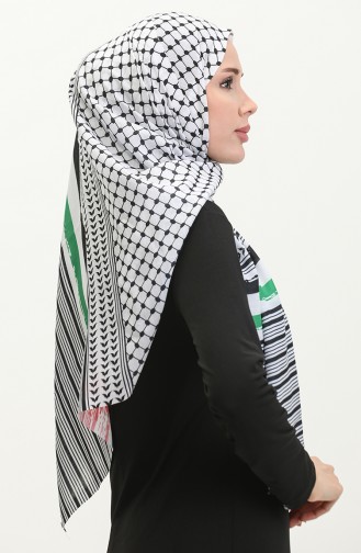 Palestine Kefiye Fringed Pashmina Shawl 90163-01 Colorful 90163-01