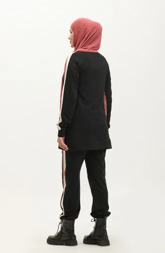 طقم رياضي ثنائي 23044-03 أسود وردي 23044-03