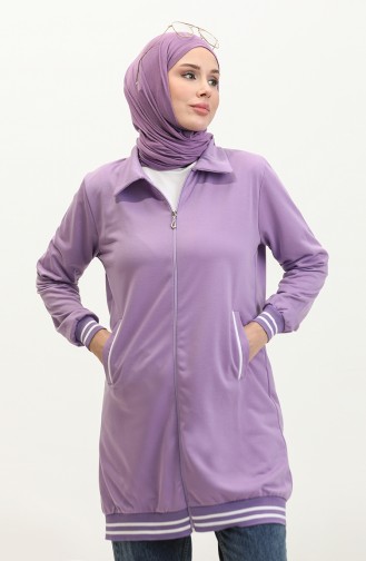 Women`s Ribbed Detailed Short Cape 6503-05 Lilac 6503-05