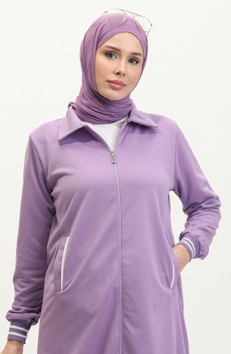 Women`s Ribbed Detailed Short Cape 6503-05 Lilac 6503-05