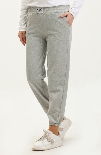 Pocketed Elastic Sweatpants 20010-01 Gray 20010-01