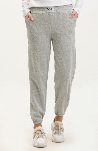 Pocketed Elastic Sweatpants 20010-01 Gray 20010-01