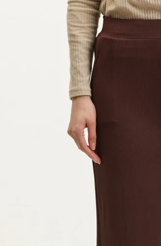 Pocketed Wide Leg Trousers 7105-02 Brown 7105-02