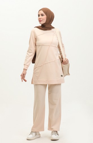 Two Yarn Two Piece Suit 20029-02 Beige 20029-02